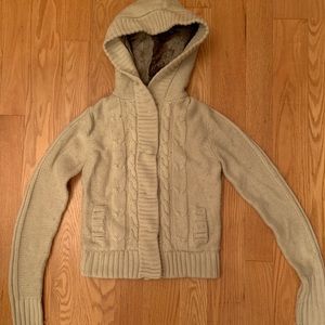Delia’s XS Tan with Faux Fur Sweater